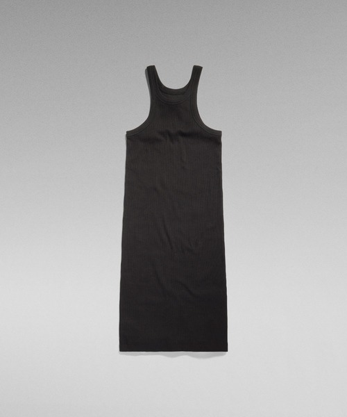 G-STAR（ジースター）の「SLIM RIBBED TANK DRESS/スリムリブタンクワンピース（ワンピース・レディース・ピンク系その他/ダークブラック・X-SMALL/SMALL/MEDIUM）」の5枚目の写真