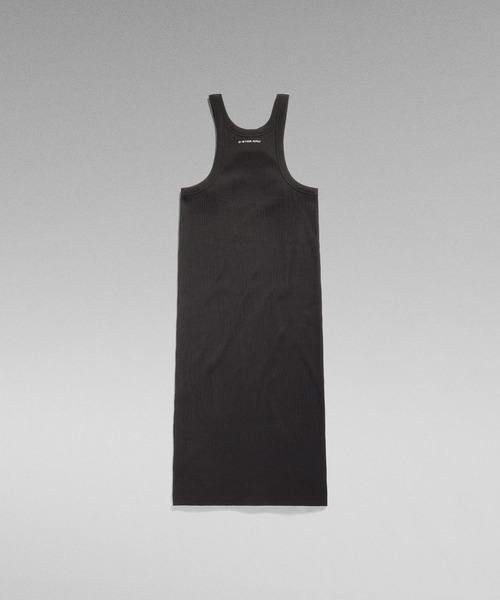 G-STAR（ジースター）の「SLIM RIBBED TANK DRESS/スリムリブタンクワンピース（ワンピース・レディース・ピンク系その他/ダークブラック・X-SMALL/SMALL/MEDIUM）」の6枚目の写真