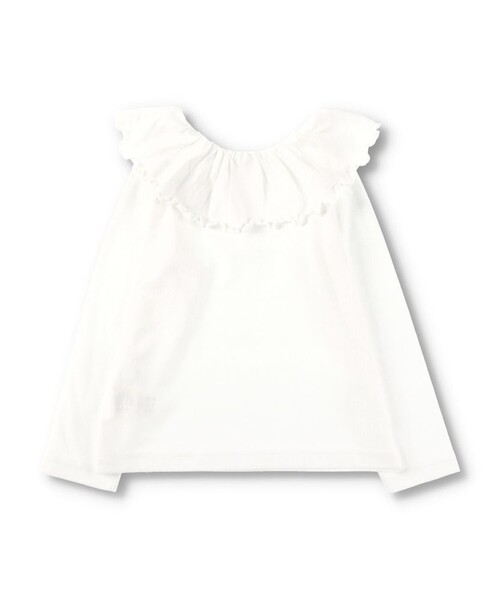 DRC branshes（ディーアールシーブランシェス）の「【WEB限定/DRC/やわらか天竺】前後2WAYフリル襟長袖Tシャツ（Tシャツ/カットソー・キッズ・ブラック/オフホワイト/ライトグリーン/その他1/ラベンダー/その他2/その他3/ピンク・120/100/140/110/90/150/130）」の12枚目の写真