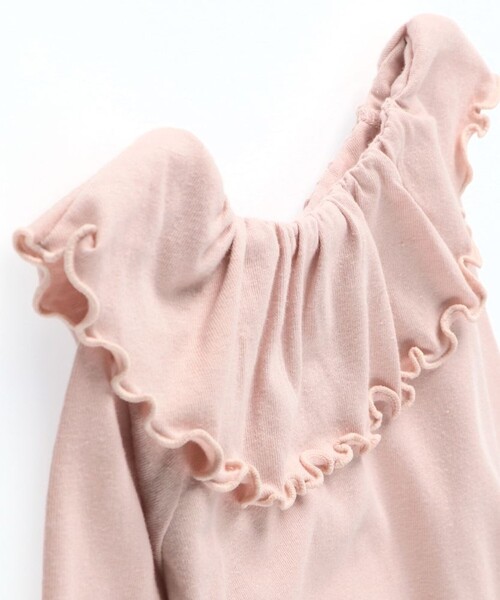 DRC branshes（ディーアールシーブランシェス）の「【WEB限定/DRC/やわらか天竺】前後2WAYフリル襟長袖Tシャツ（Tシャツ/カットソー・キッズ・ブラック/オフホワイト/ライトグリーン/その他1/ラベンダー/その他2/その他3/ピンク・120/100/140/110/90/150/130）」の9枚目の写真