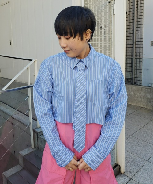 Candy Stripper（キャンディストリッパー）の「STRIPE COMPACT シャツ（シャツ/ブラウス・レディース・ライトブルー/ブルー/グレー・2）」の17枚目の写真