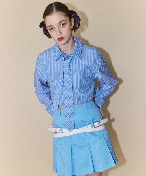 Candy Stripper（キャンディストリッパー）の「STRIPE COMPACT シャツ（シャツ/ブラウス・レディース・ライトブルー/ブルー/グレー・2）」の8枚目の写真