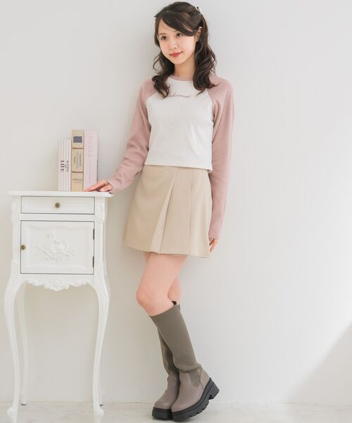 ems excite（エムズエキサイト）の「ベルト付きラップミニSK（スカート・レディース・ライトグレー/ブラック/ライトベージュ・FREE）」の5枚目の写真