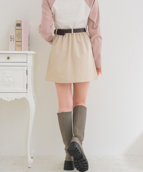 ems excite（エムズエキサイト）の「ベルト付きラップミニSK（スカート・レディース・ライトグレー/ブラック/ライトベージュ・FREE）」の11枚目の写真