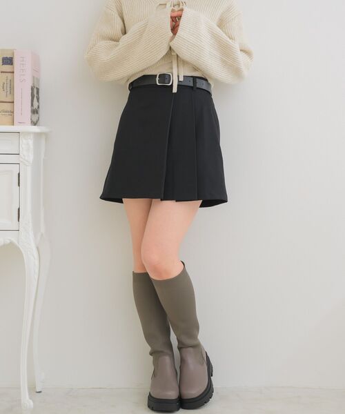 ems excite（エムズエキサイト）の「ベルト付きラップミニSK（スカート・レディース・ライトグレー/ブラック/ライトベージュ・FREE）」の16枚目の写真