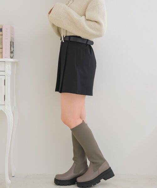 ems excite（エムズエキサイト）の「ベルト付きラップミニSK（スカート・レディース・ライトグレー/ブラック/ライトベージュ・FREE）」の17枚目の写真