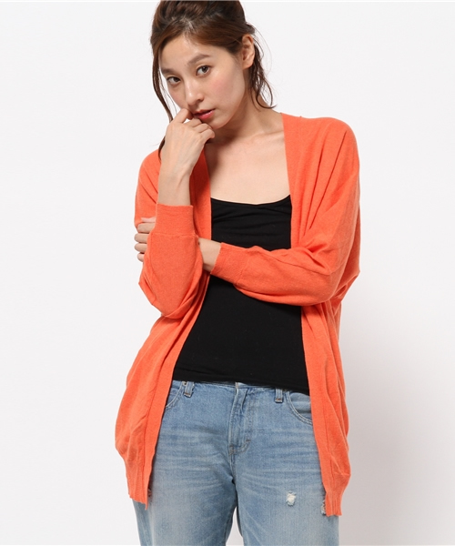OUTLET（アウトレット）の「【CIAOPANIC TYPY】綿麻ニットドルマンカーデ（カーディガン/ボレロ・レディース・ホワイト/グレー/ネイビー/オレンジ・ONE）」の4枚目の写真
