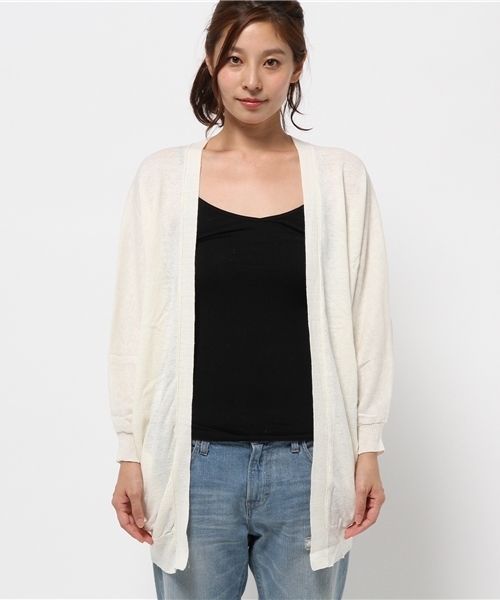 OUTLET（アウトレット）の「【CIAOPANIC TYPY】綿麻ニットドルマンカーデ（カーディガン/ボレロ・レディース・ホワイト/グレー/ネイビー/オレンジ・ONE）」の11枚目の写真