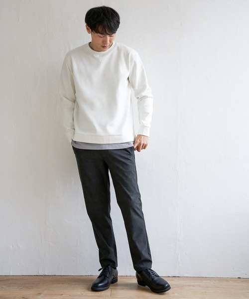 ikka（イッカ）の「【抗菌防臭】GOKU楽ダンボールフェイクプルオーバー（スウェット・メンズ・ホワイト/グレー/スカイブルー/ネイビー・S/L/M/XL）」の5枚目の写真