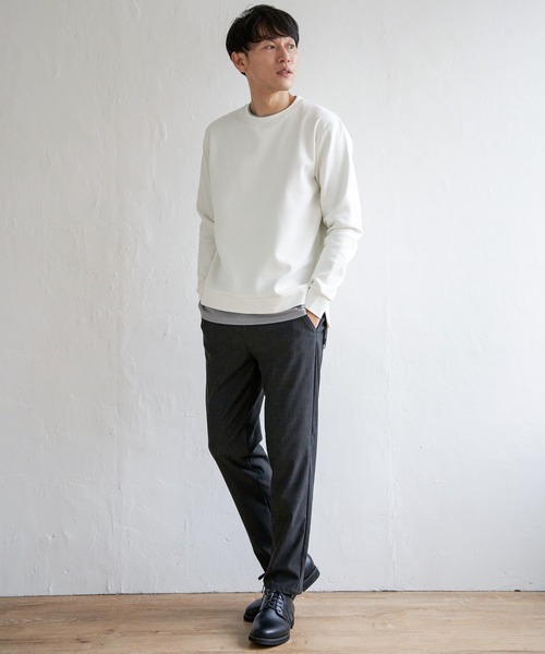 ikka（イッカ）の「【抗菌防臭】GOKU楽ダンボールフェイクプルオーバー（スウェット・メンズ・ホワイト/グレー/スカイブルー/ネイビー・S/L/M/XL）」の6枚目の写真