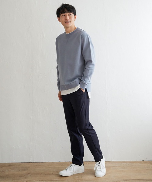 ikka（イッカ）の「【抗菌防臭】GOKU楽ダンボールフェイクプルオーバー（スウェット・メンズ・ホワイト/グレー/スカイブルー/ネイビー・S/L/M/XL）」の9枚目の写真