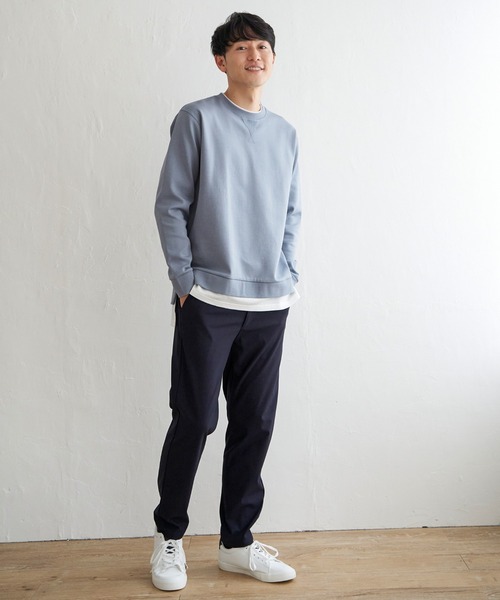 ikka（イッカ）の「【抗菌防臭】GOKU楽ダンボールフェイクプルオーバー（スウェット・メンズ・ホワイト/グレー/スカイブルー/ネイビー・S/L/M/XL）」の10枚目の写真