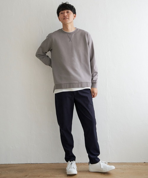 ikka（イッカ）の「【抗菌防臭】GOKU楽ダンボールフェイクプルオーバー（スウェット・メンズ・ホワイト/グレー/スカイブルー/ネイビー・S/L/M/XL）」の8枚目の写真