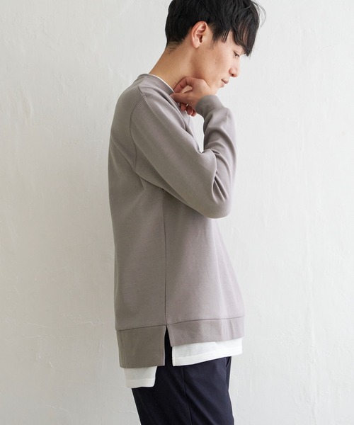 ikka（イッカ）の「【抗菌防臭】GOKU楽ダンボールフェイクプルオーバー（スウェット・メンズ・ホワイト/グレー/スカイブルー/ネイビー・S/L/M/XL）」の13枚目の写真