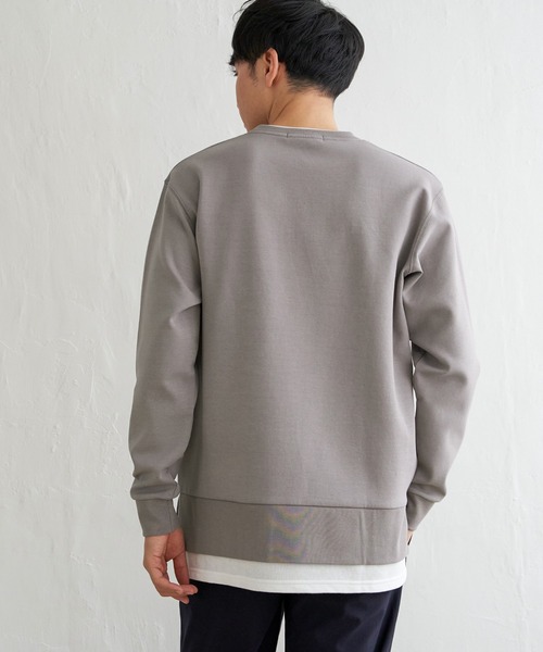 ikka（イッカ）の「【抗菌防臭】GOKU楽ダンボールフェイクプルオーバー（スウェット・メンズ・ホワイト/グレー/スカイブルー/ネイビー・S/L/M/XL）」の14枚目の写真