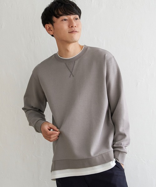 ikka（イッカ）の「【抗菌防臭】GOKU楽ダンボールフェイクプルオーバー（スウェット・メンズ・ホワイト/グレー/スカイブルー/ネイビー・S/L/M/XL）」の15枚目の写真