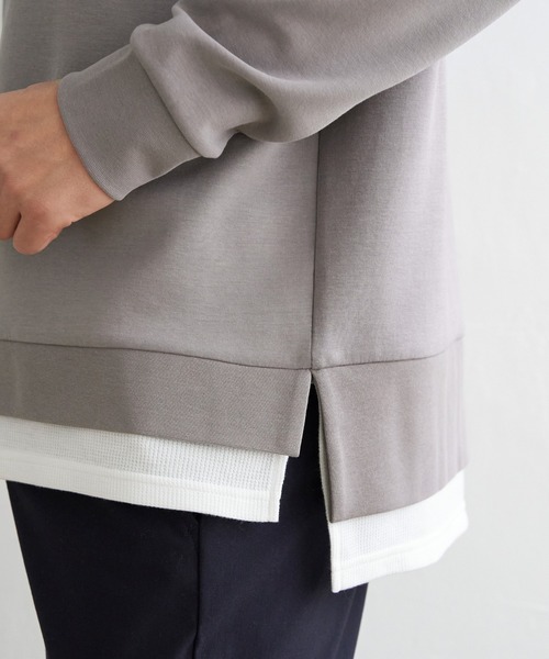 ikka（イッカ）の「【抗菌防臭】GOKU楽ダンボールフェイクプルオーバー（スウェット・メンズ・ホワイト/グレー/スカイブルー/ネイビー・S/L/M/XL）」の18枚目の写真