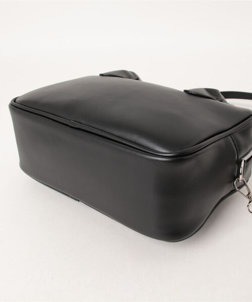 florist（フローリスト）の「【2WAY/3WAY】ヴィーガンレザースクエアボストンバッグ/ハンドバッグ/ショルダーバッグ（ボストンバッグ・レディース・ホワイト/スカイブルー/ブラック・FREE）」の5枚目の写真