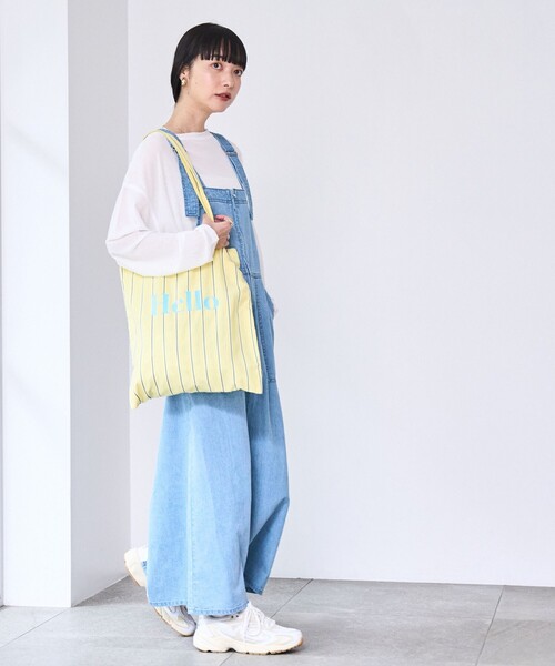 coen(コーエン)の「ジップデニムジャンパースカート(ワンピース・レディース・コバルトブルー/オフホワイト/ライトブルー・L/M)」の9枚目の写真