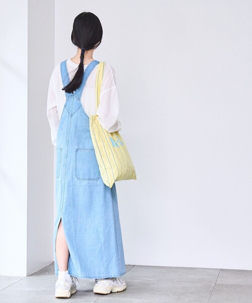 coen(コーエン)の「ジップデニムジャンパースカート(ワンピース・レディース・コバルトブルー/オフホワイト/ライトブルー・L/M)」の11枚目の写真