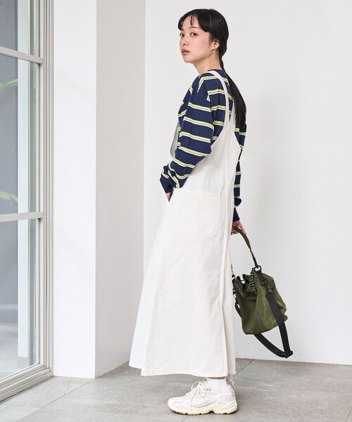 coen(コーエン)の「ジップデニムジャンパースカート(ワンピース・レディース・コバルトブルー/オフホワイト/ライトブルー・L/M)」の21枚目の写真