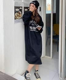 カレッジプリント パーカーワンピース2
