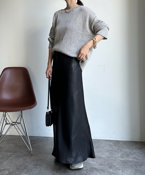 DouDou（ドゥドゥ）の「コットンローゲージプルオーバー（ニット/セーター・レディース・グレー/ホワイト系その他/ピンク/ネイビー/ブラウン・FREE）」の7枚目の写真