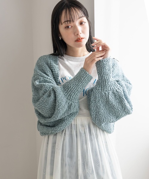 LOWRYS FARM（ローリーズファーム）の「マルチＷＡＹブークレボレロ　105093（ニット/セーター・レディース・ブラック/ベージュ/グレー/グリーン・FREE）」の4枚目の写真