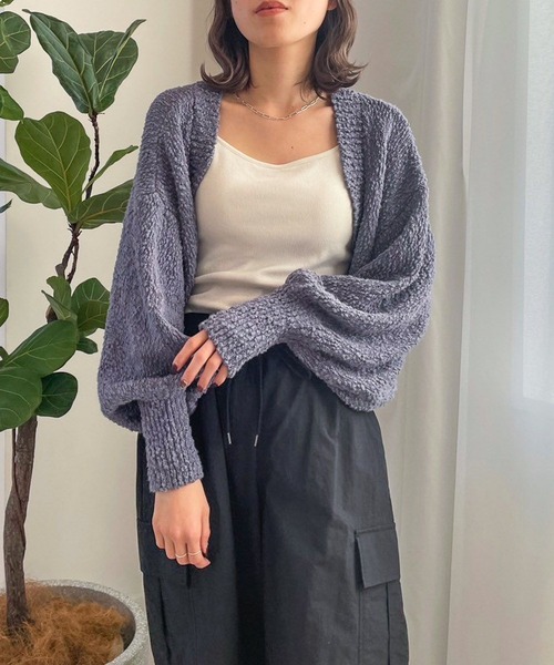 LOWRYS FARM（ローリーズファーム）の「マルチＷＡＹブークレボレロ　105093（ニット/セーター・レディース・ブラック/ベージュ/グレー/グリーン・FREE）」の9枚目の写真