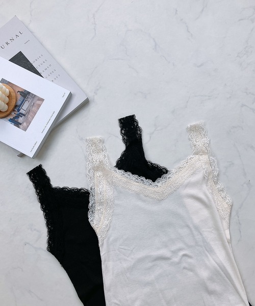 AS KNOW AS plus(アズノゥアズプラス)の「◎Vネックレース テレコタンクトップ(タンクトップ・レディース・ライトグレー系/ピンク系/ブラック系/アイボリー/ブラック/ピンク系1・FREE)」の15枚目の写真