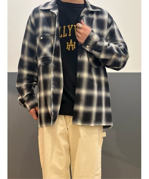 BACK NUMBER(バックナンバー)の「BACK NUMBER(バックナンバー)レーヨン混長袖開襟シャツ(シャツ/ブラウス・メンズ・ダークベージュ/ダークグレー/ブラック×ホワイト・S/M/L/XL)」の17枚目の写真