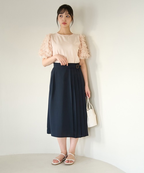 ROPE' PICNIC(ロペピクニック)の「小柄さん向け/プリーツ切り替えスカート(スカート・レディース・グリーン系その他/ネイビー/サックスブルー/ベージュ・38/36)」の18枚目の写真