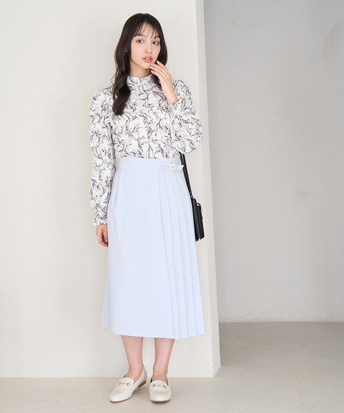 ROPE' PICNIC(ロペピクニック)の「小柄さん向け/プリーツ切り替えスカート(スカート・レディース・グリーン系その他/ネイビー/サックスブルー/ベージュ・38/36)」の22枚目の写真