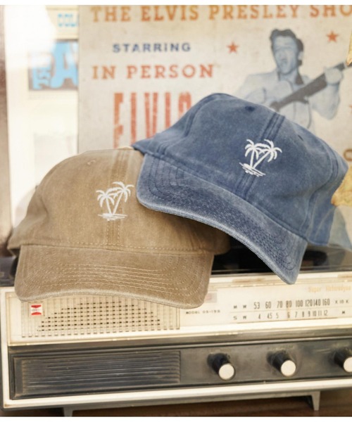 anap mimpi（アナップミンピ）の「パームツリー 刺繍 ウォッシュ加工 キャップ（キャップ・レディース・ベージュ/ネイビー・FREE）」の2枚目の写真