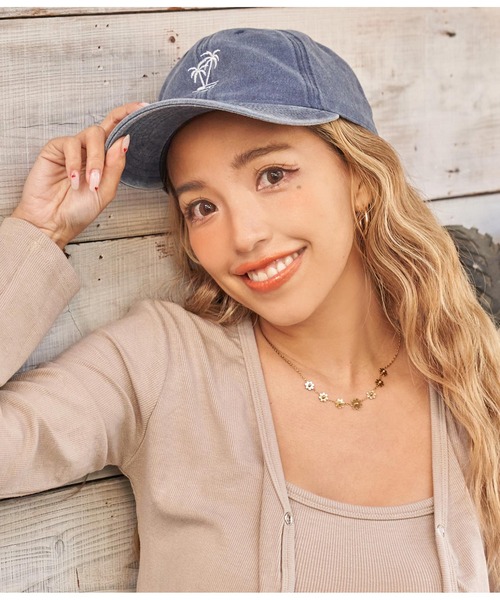 anap mimpi（アナップミンピ）の「パームツリー 刺繍 ウォッシュ加工 キャップ（キャップ・レディース・ベージュ/ネイビー・FREE）」の21枚目の写真