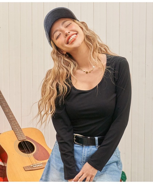 anap mimpi（アナップミンピ）の「パームツリー 刺繍 ウォッシュ加工 キャップ（キャップ・レディース・ベージュ/ネイビー・FREE）」の12枚目の写真