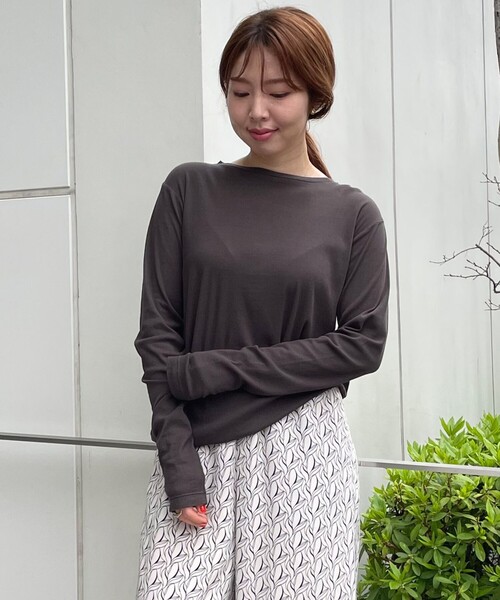 UNFILO（アンフィーロ）の「シアーテレコＴシャツ（Tシャツ/カットソー・レディース・ホワイト系/グレー系/ライトイエロー系/ダルブルー系・SMALL/MEDIUM/LARGE）」の3枚目の写真