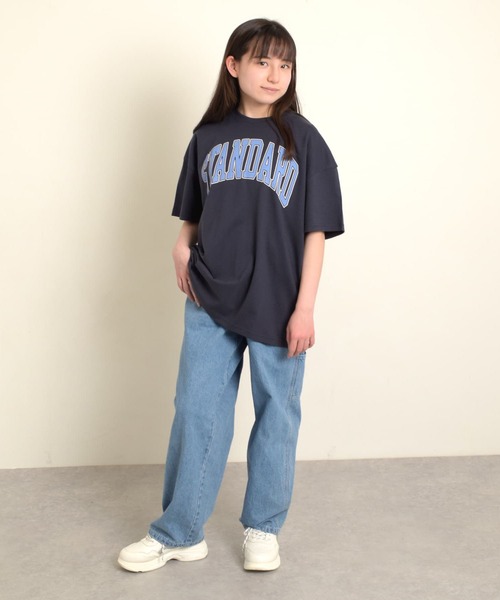 Tシャツ・カットソー Jeans Track Graphic Logo 大人向けサイズあり】【STREET】クラックロゴプリントビッグ半袖