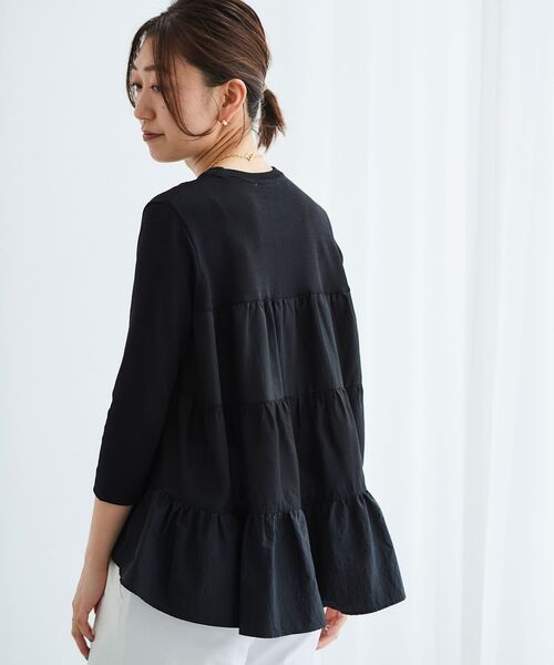 le.coeur blanc(ルクールブラン)の「TORRAZZO DONNAティアードドッキングニット(ニット/セーター・レディース・ベージュ/ブラック・38)」の2枚目の写真