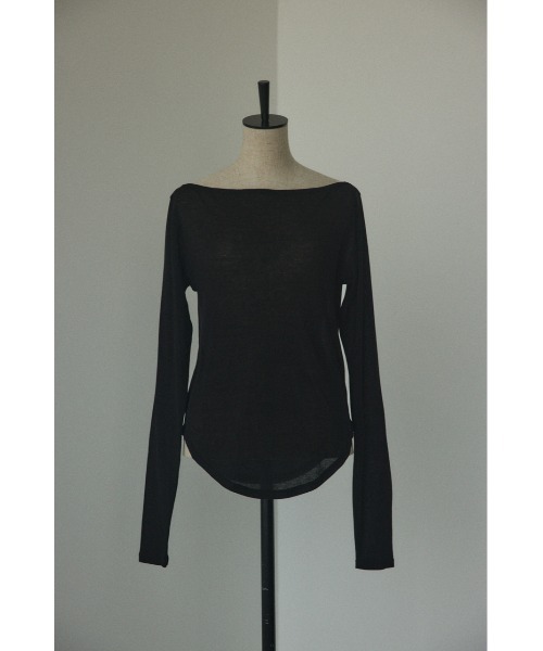 BLACK BY MOUSSY（ブラックバイマウジー）の「boat neck sheer tops(ボートネックシアートップス)（Tシャツ/カットソー・レディース・ホワイト/ライトカーキ/ピンク/ブラック・FREE）」の11枚目の写真