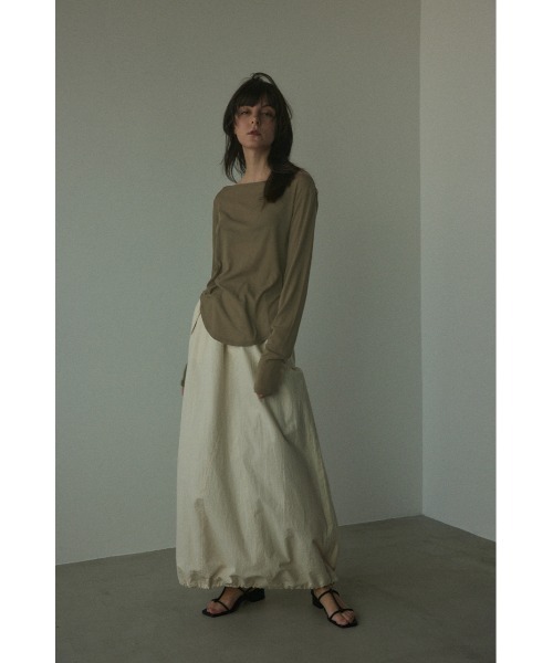 BLACK BY MOUSSY（ブラックバイマウジー）の「boat neck sheer tops(ボートネックシアートップス)（Tシャツ/カットソー・レディース・ホワイト/ライトカーキ/ピンク/ブラック・FREE）」の12枚目の写真