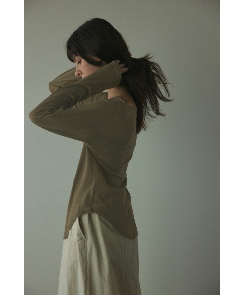 BLACK BY MOUSSY（ブラックバイマウジー）の「boat neck sheer tops(ボートネックシアートップス)（Tシャツ/カットソー・レディース・ホワイト/ライトカーキ/ピンク/ブラック・FREE）」の13枚目の写真