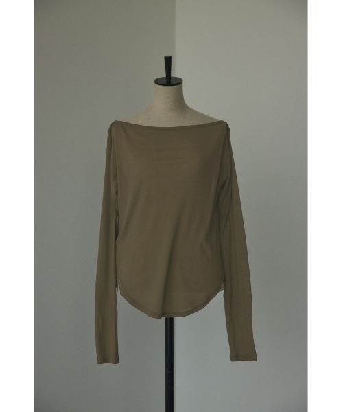 BLACK BY MOUSSY（ブラックバイマウジー）の「boat neck sheer tops(ボートネックシアートップス)（Tシャツ/カットソー・レディース・ホワイト/ライトカーキ/ピンク/ブラック・FREE）」の18枚目の写真