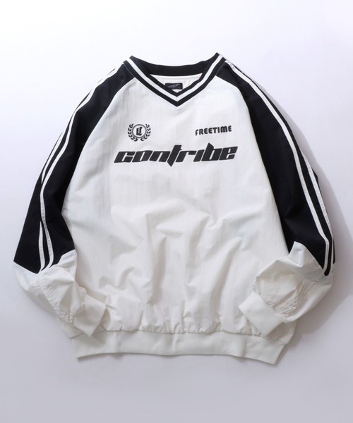 SITRY(シトリー)の「2026AW新型追加 Nylon Pullover/ナイロン Vネック プルオーバー ブロークコア ゲームシャツ ユニフォーム ブルゾン(ナイロンジャケット・メンズ・オフホワイト/チャコール/ネイビー/サックスブルー/ワイン/ホワイト系その他/ブルー系その他/グレー系その他・L/M)」の3枚目の写真