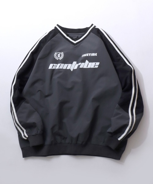 SITRY(シトリー)の「2026AW新型追加 Nylon Pullover/ナイロン Vネック プルオーバー ブロークコア ゲームシャツ ユニフォーム ブルゾン(ナイロンジャケット・メンズ・オフホワイト/チャコール/ネイビー/サックスブルー/ワイン/ホワイト系その他/ブルー系その他/グレー系その他・L/M)」の4枚目の写真