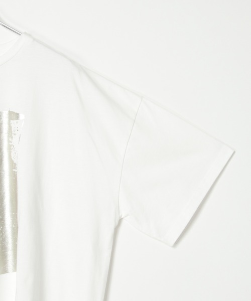 notch.(ノッチ)の「箔プリント半袖Tシャツ(Tシャツ/カットソー・レディース・オフホワイト/チャコールグレー・M)」の7枚目の写真