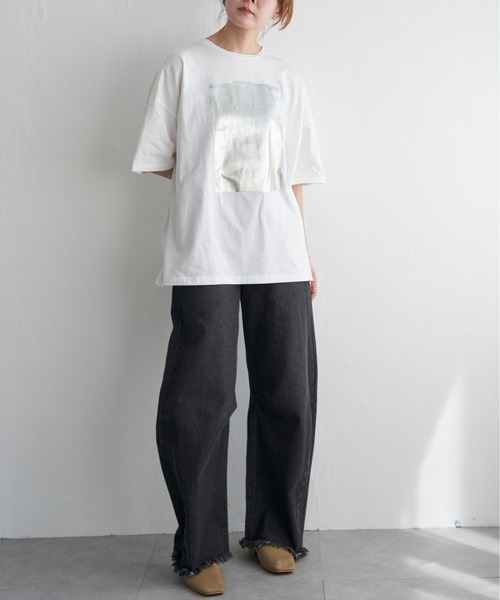 notch.（ノッチ）の「箔プリント半袖Tシャツ（Tシャツ