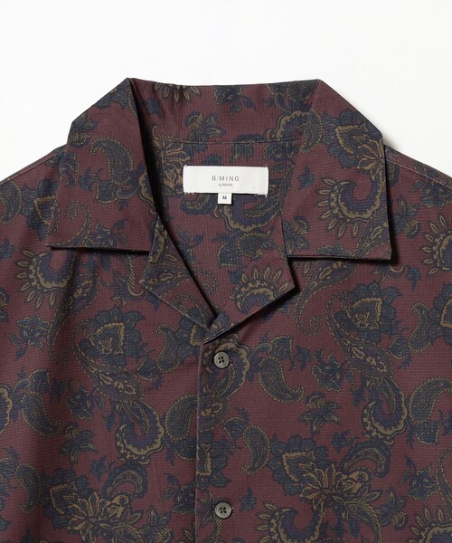 B:MING by BEAMS(ビーミングバイビームス)の「B:MING by BEAMS / メッシュ ペイズリープリント オープンカラー シャツ(セットアップ対応)(シャツ/ブラウス・メンズ・チャコールグレー/レッド系その他7・LARGE/MEDIUM/X-LARGE/SMALL)」の15枚目の写真