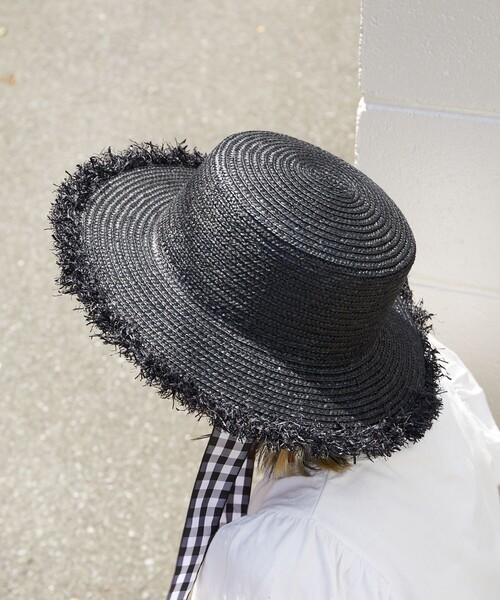 FREAK'S STORE（フリークスストア）の「限定展開　2セット リボン付き マルチウェイ カンカン帽（ハット・レディース・ブラック/ナチュラル・ONE SIZE）」の15枚目の写真