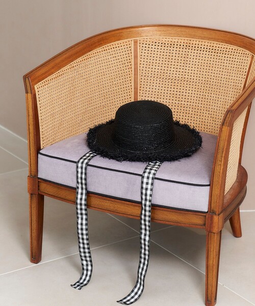 FREAK'S STORE（フリークスストア）の「限定展開　2セット リボン付き マルチウェイ カンカン帽（ハット・レディース・ブラック/ナチュラル・ONE SIZE）」の19枚目の写真